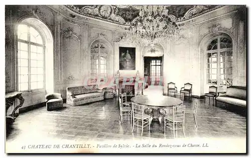 Cartes postales Chateau De Chantilly Pavillon de Sylvie La salle du rendez vous de chasse