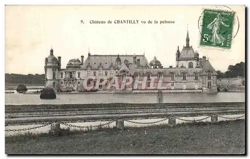 Cartes postales Chateau de Chantilly Vu du la pelouse