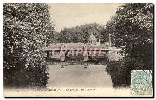 Cartes postales Chateau de Chantilly Le Pont et l ile d amor