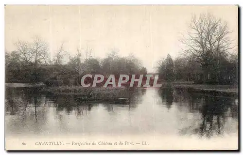 Cartes postales Chateau De Chantilly Perspective du Chateau et du Parc