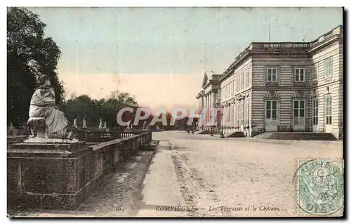 Ansichtskarte AK Compiegne Les Terrasses et le Chateau