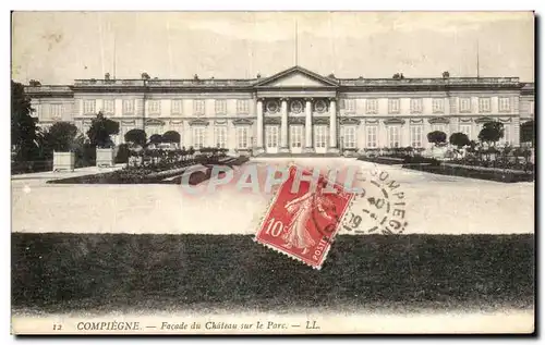 Cartes postales Compiegne Facade du Chateau sur le Parc