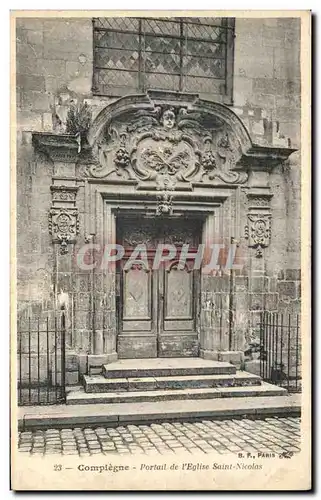 Cartes postales Compiegne Portail de L Eglise Saint Nicolas