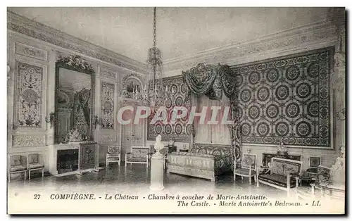 Ansichtskarte AK Compiegne Le Chateau Chambre a Coucher de Marie Antoinette The Castle Marie Antoinette s Bedroom