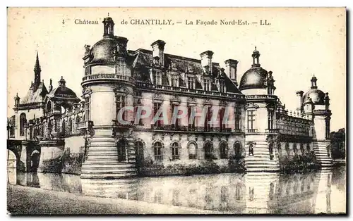 Cartes postales Chaetau De Chantilly La Facade Nord Est