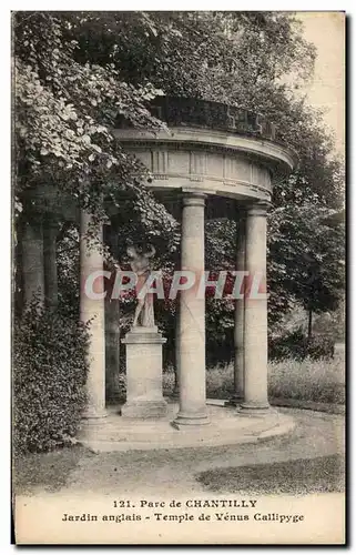 Cartes postales Parc de Chantilly Jardin anglais Temple de Venus Callipyge