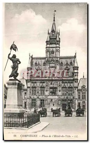 Cartes postales Compiegne Place de l Hotel de Ville