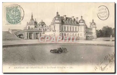 Cartes postales Chateau de Chantilly La Facade Nord Est