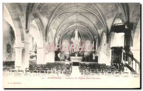 Cartes postales Compiegne Interieur de l Eglise Saint Germain