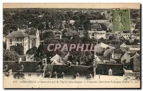 Cartes postales Compiegne Panorama pris de l eglise Saint Jacques