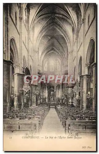 Ansichtskarte AK Compiegne La Nef de l eglise Saint Jacques