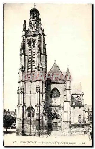 Cartes postales Compiegne Facade de l eglise Saint Jacques