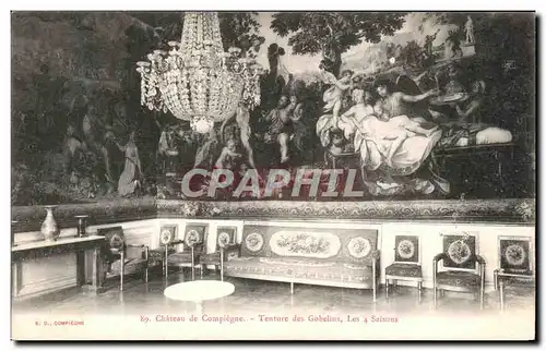 Cartes postales Chateau de Compiegne Teinture des Gobelins Les 4 saisons