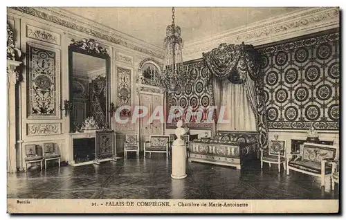 Ansichtskarte AK Palais de Compiegne Chambre de Marie Antoinette