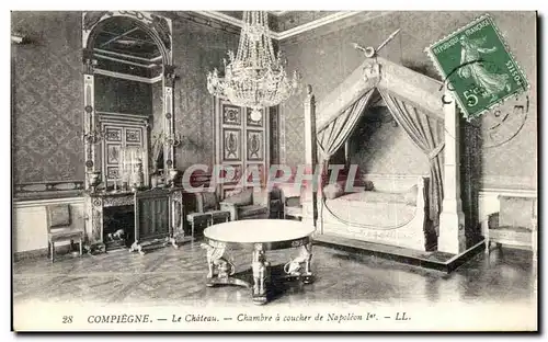 Ansichtskarte AK Compiegne Le Chateau Chambre a coucher de Napoleon 1er