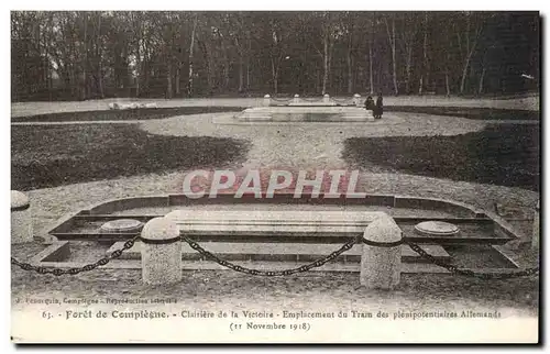 Ansichtskarte AK Foret de Compiegne Clairiere de la Victoire Emplacement du train des plenipotentiares allemands