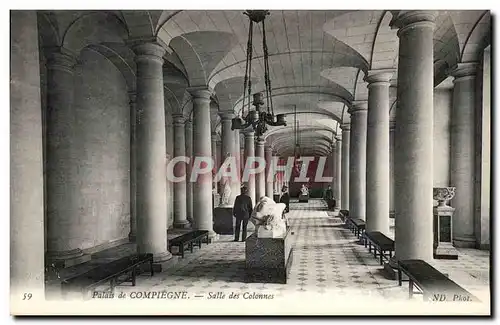 Cartes postales Palais de Compiegne Salle des colonnes