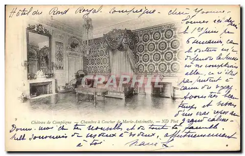 Cartes postales Chateau de Compiegne Chambre a coucher de Marie Antoinette