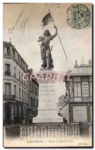 Ansichtskarte AK Compiegne Statue de Jeanne d arc