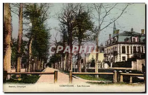 VINTAGE POSTCARD Compiegne avenues