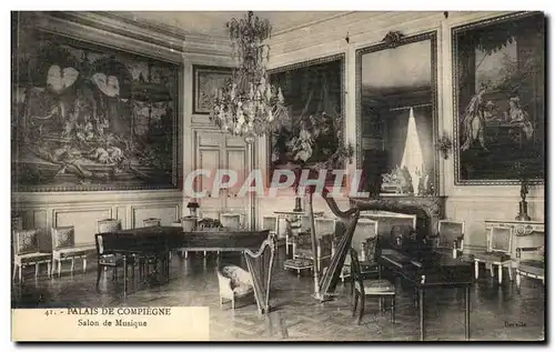 Ansichtskarte AK Chateau de Compiegne Salon de Musique Harpe Clavecin