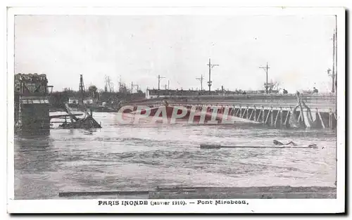 Cartes postales Paris Inonde Pont Mirabeau