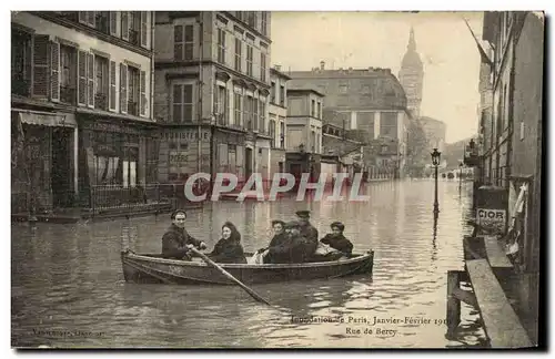 Ansichtskarte AK Paris Rue de Bercy Inondations 1910
