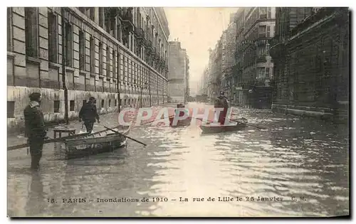 Cartes postales Paris Inondations de La rue de Lille le 25 janvier