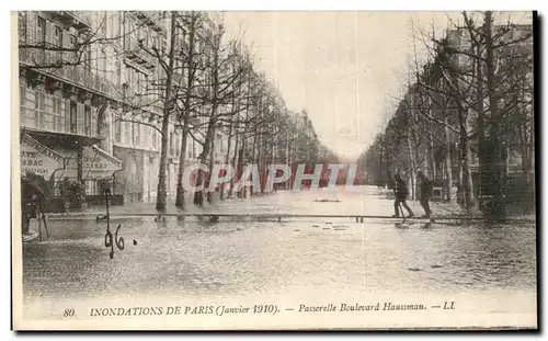 Ansichtskarte AK Paris Inondations Passerelle Boulevard Haussman