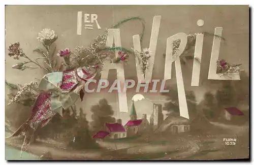 Cartes postales Fantaisie 1er avril Poisson
