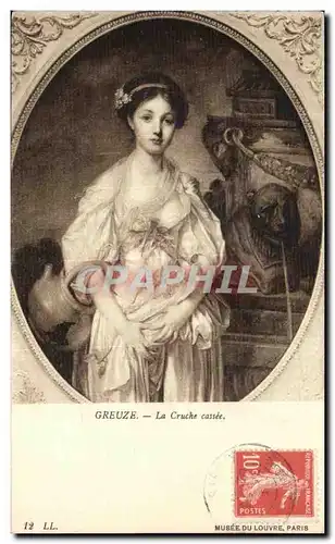 Cartes postales Greuze La cruche cassee Musee du Louvre Paris