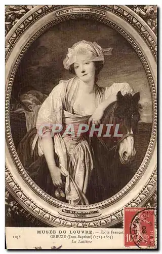 Cartes postales Musee du Louvre La laitiere Greuze Cheval