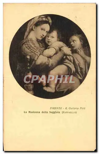 Ansichtskarte AK Firenze Galleria Pitti La madonna della Seggiola Raffaello Vignette Aigle