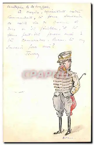Cartes postales Dessin a la main Militaire Hotel St Georges Mustapha Superieur Algerie