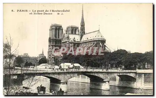 Ansichtskarte AK Paris Le Pont De L Archeveche et Notre Dame