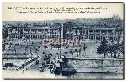 Cartes postales Paris Panorama De La Place de La Concorde Pris Vers La Sacre Coeur