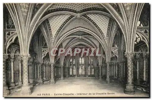 Cartes postales Paris Sainte Chapelle Interieur De La Chapelle Basse