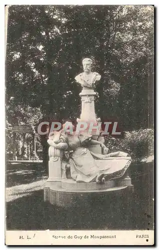 Ansichtskarte AK Paris Statue de Guy De Maupassant