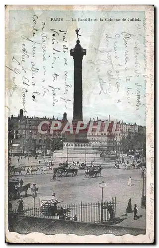Cartes postales Paris La Bastille et La Colonne de Juillet
