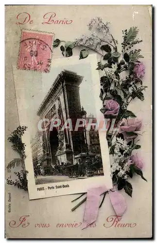 Cartes postales De Paris Je vous envoie des Fleurs Porte Saint Denis