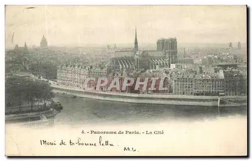 Cartes postales Panorama de Paris La Cite