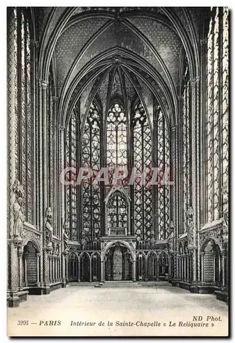 Cartes postales Paris Interieur de la Sainte Chapelle Le Reliquaire