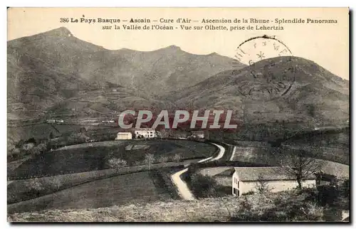 Cartes postales Le Pays Basue Ascain Cure d Air Ascension de La Rhune Splendide Panorama Sur L aVallee De L Ocea