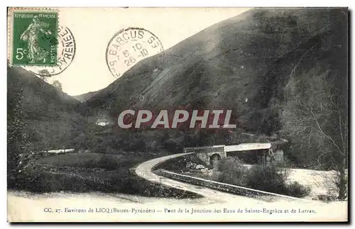 Cartes postales Environs De Licq Pont De La Jonction des Eaux de Sainte Engrace et de Larrau