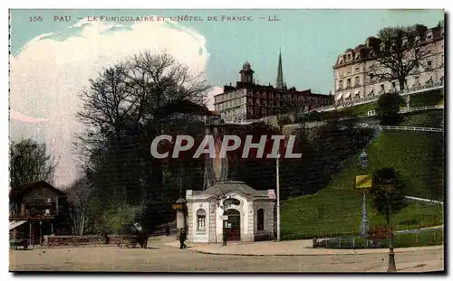 Cartes postales Pau En Funiculaire Et L Hotel De France