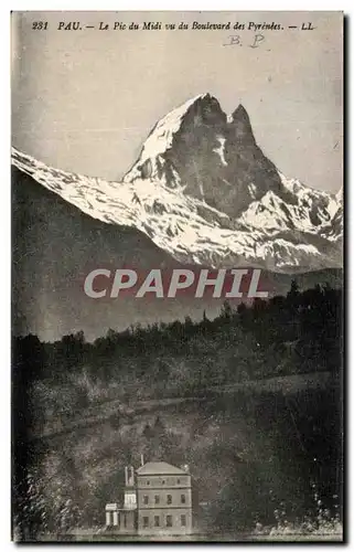 Ansichtskarte AK Pau Le Pic du midi Vu Du Boulevard des Pyrenees