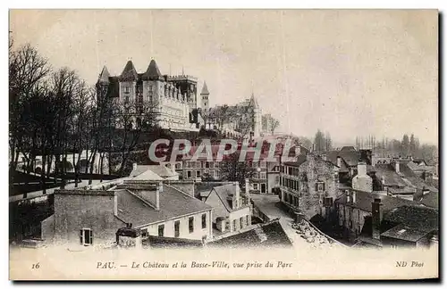 Cartes postales Pau Le Chateau et la Basse Ville