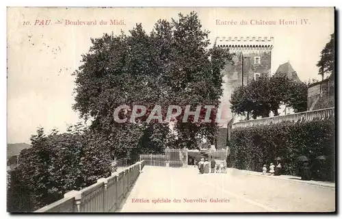 Cartes postales Pau Boulevard du midi Entree du Chateau Henri IV