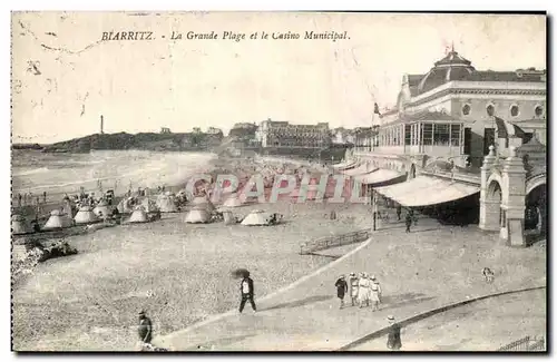 Cartes postales Biarritz La Grande Plage et le Casino Municipal