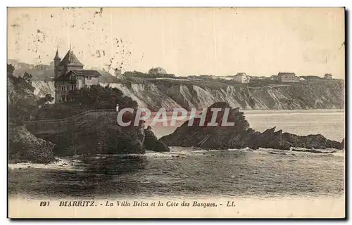 Ansichtskarte AK Biarritz La Villa Belza Et La Cote des Basques